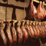 Cured hams, Njegusi, Montenegro.When: 25 Aug 2013