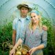 A couple in a green house