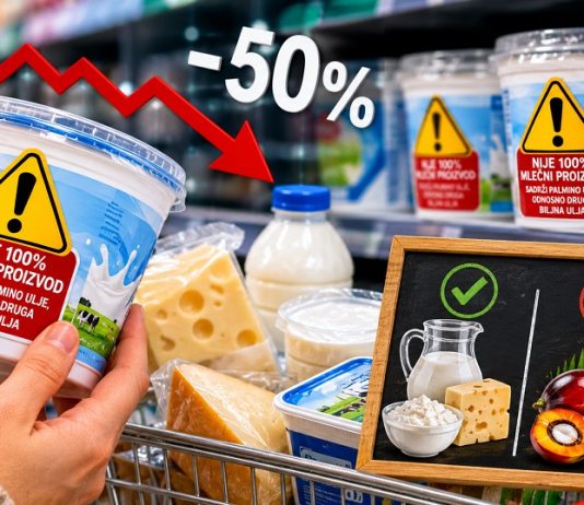 Žuti trougao prepolovio prodaju mlečnih proizvoda sa biljnim mastima